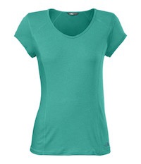 40% off The North Face Womens Short Sleeve Skycrest V-Neck Tee - Teal Blue