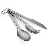 The GSI Halulite 3 pc. Ring Cutlery set is made from ultralight aluminum alloy that's both strong and light.